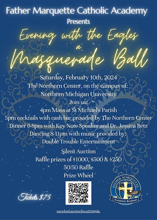 Father Marquette Catholic Academy presents Evening with the Eagles Gala flyer